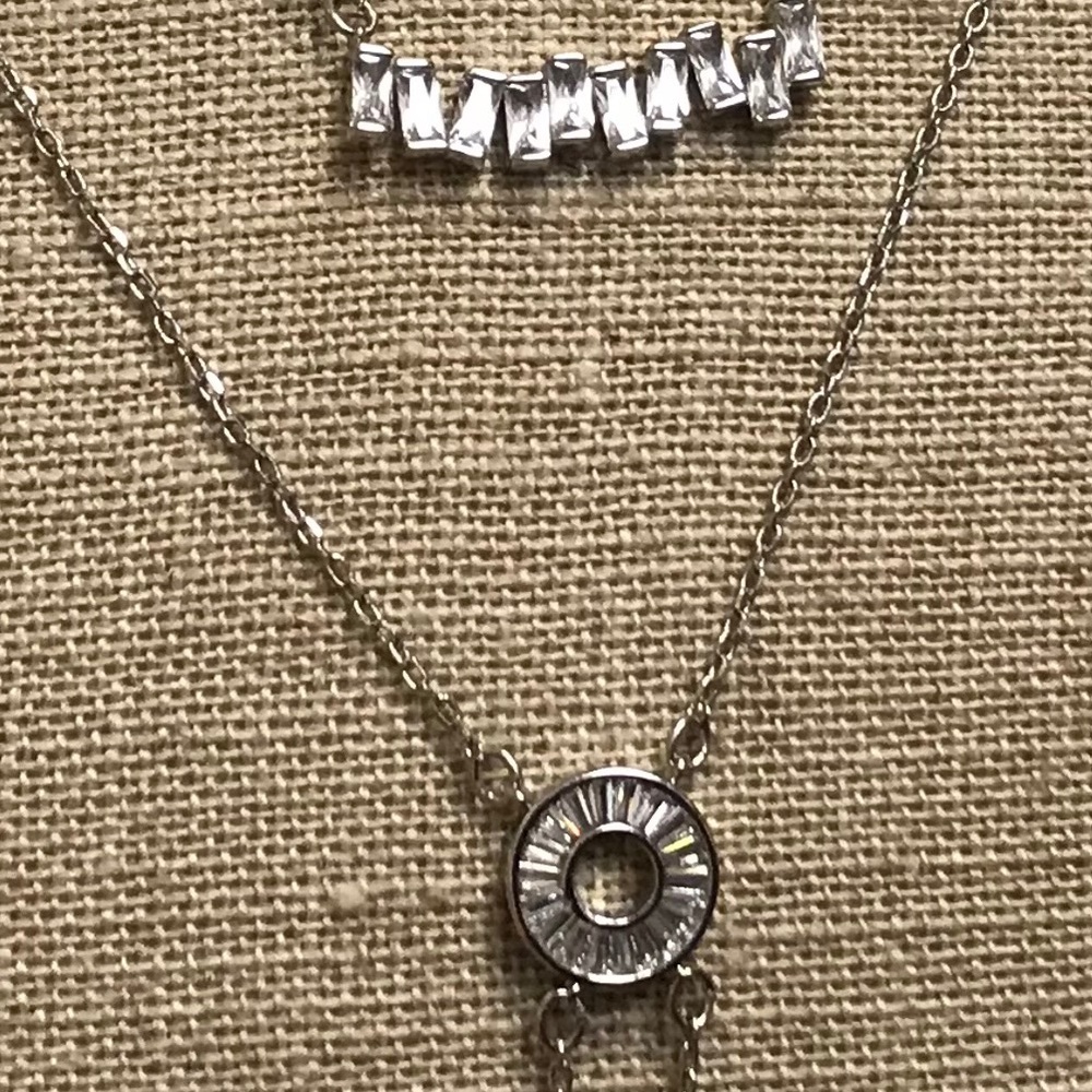 WHBM Silver double strand crystal necklace - Picture 3 of 4